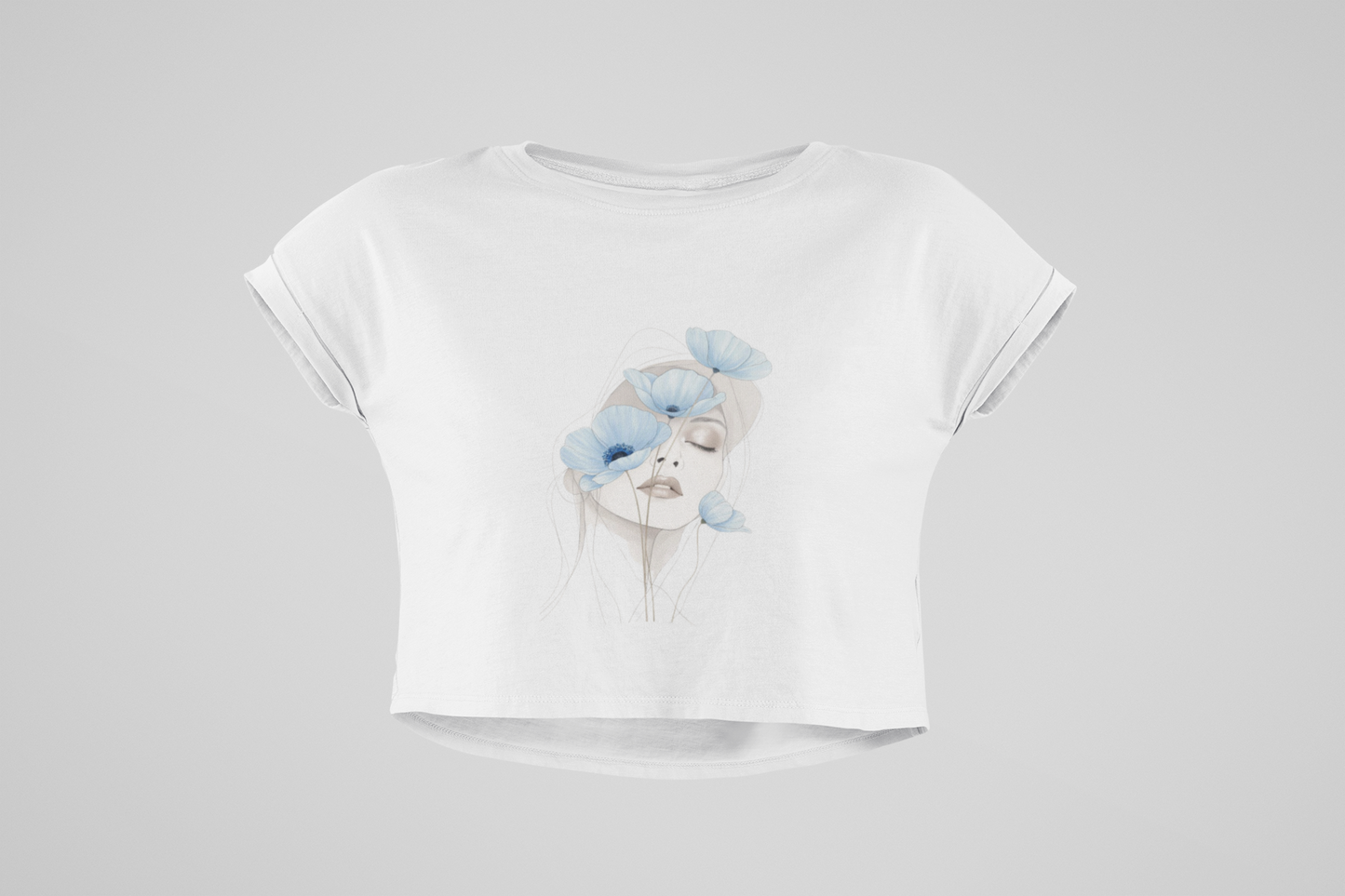 Graphic Crop Top, Women's Streetwear, Floral Graphic Shirt Women Crop Top