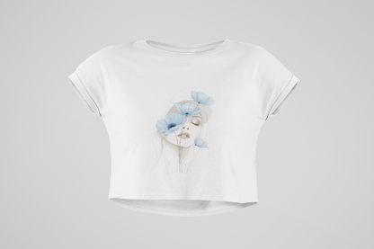 Graphic Crop Top, Women's Streetwear, Floral Graphic Shirt Women Crop Top