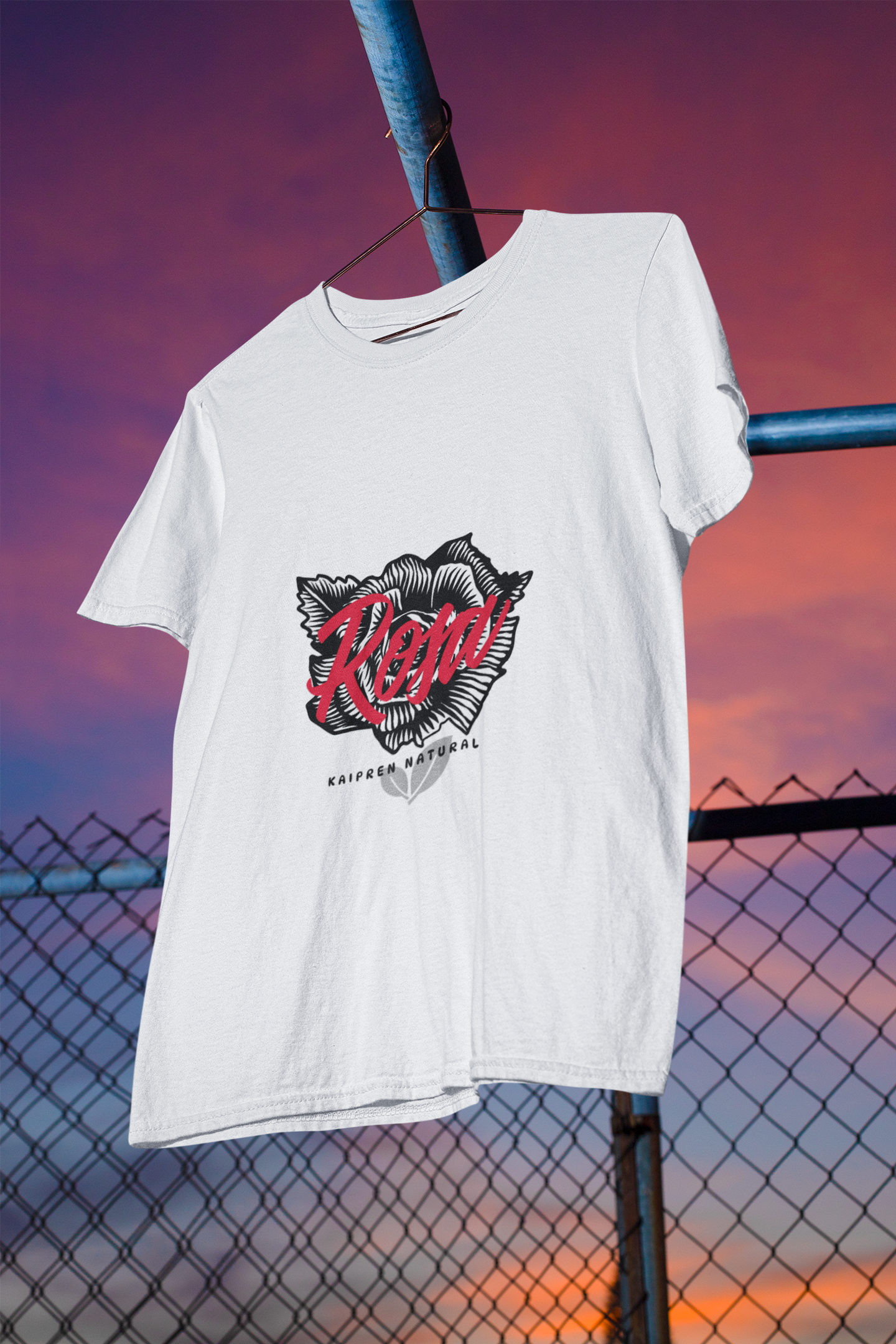 Rosa Script Graphic Tee | Red Floral Typography T-Shirt Crop Top